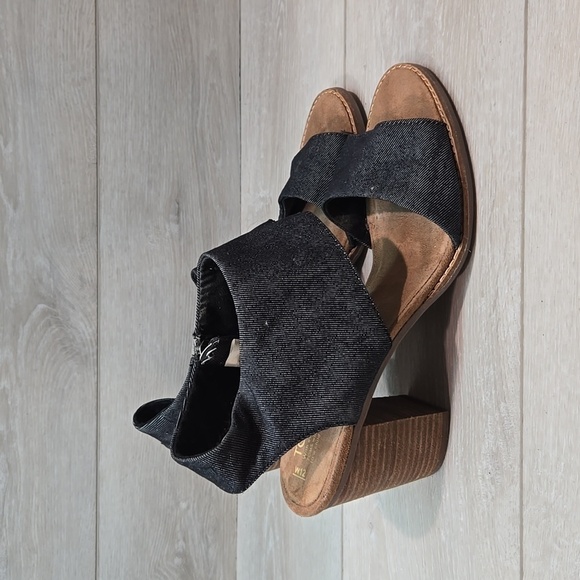 Toms Women Majorca Cut Out Ankle Heels Open Toe Sandals shoes sz 12 - Picture 3 of 12